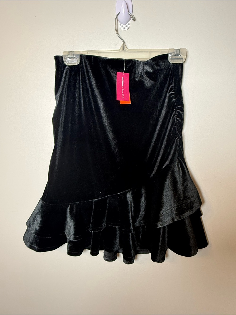 JOE FRESH X ROXY EARLE | BNWT Black Velvet Ruffle Skirt Size M